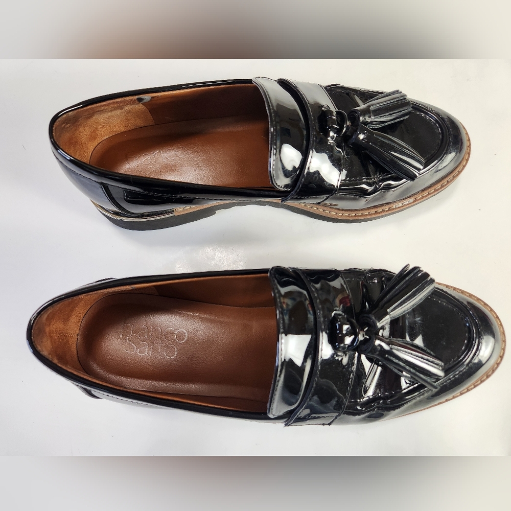 Franco Sarto Black Career L-Carolynn Lug Sole Tassel Loafers size 7M - Picture 9 of 13